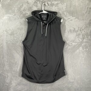 BYLT Shirt men's Medium The Circuit Tank Top Hooded 1/4 Snap Sleeveless Active